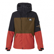 Куртка  для сноубординга, мембранная, водонепроницаемая, регулируемый капюшон, вентиляция, воздухопроницаемая, ветрозащитная, карманы, карман для ски-пасса, регулируемые манжеты, размер S, коричневый, красный Rehall