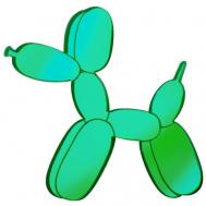 Брошь  Собака из воздушных шариков, зеленый Monolama