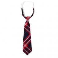 Школьный галстук на резинке для мальчика и для девочки в красно-белую полоску 2BEMAN