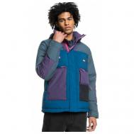Куртка  зимняя, подкладка, внутренний карман, капюшон, карманы, манжеты, водонепроницаемая, размер L, синий Quiksilver