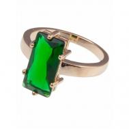 Кольцо помолвочное , фианит, размер 18, зеленый Lotus Jewelry