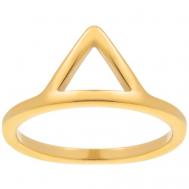 Кольцо на две фаланги , нержавеющая сталь, размер 16, золотой, желтый Kalinka modern story