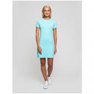 Платье-футболка , хлопок, повседневное, полуприлегающее, мини, размер 46 (M), голубой Lunarable