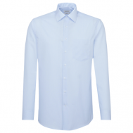 Рубашка , размер 45, голубой, белый Seidensticker