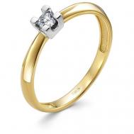 Кольцо , желтое золото, 585 проба, бриллиант, размер 16.5, бесцветный Vesna jewelry