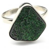 Кольцо , бижутерный сплав, размер 18, зеленый Радуга Камня