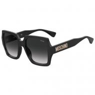Солнцезащитные очки , прямоугольные, оправа: пластик, с защитой от УФ, для женщин, черный Moschino