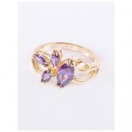Кольцо помолвочное , аметист, размер 20, фиолетовый Lotus Jewelry