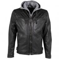 Кожаная куртка , демисезон/лето, размер 48, серый Deercraft