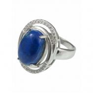 Кольцо помолвочное , лазурит, размер 18, синий Lotus Jewelry