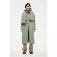 Пальто   демисезонное, шерсть, средней длины, размер 46, зеленый Shi-shi