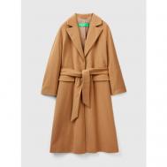 Пальто  , размер L, коричневый United Colors of Benetton