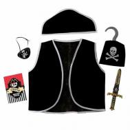 Карнавальный костюм «Пират», 6 предметов: шляпа, жилетка, наглазник, кортик, крюк, кодекс ТероПром