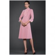 Платье , прилегающее, миди, размер 42, розовый Арт-Деко