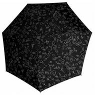 Мини-зонт , механика, 5 сложений, купол 90 см., 7 спиц, система «антиветер», чехол в комплекте, для женщин, белый, черный Knirps