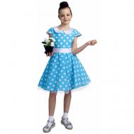 Карнавальное платье стиляги для девочки голубое (15063) 134-140 см ПТИЦА ФЕНИКС
