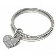 Итальянский алюминиевый браслет  серебряного цвета с сердцем Vestopazzo