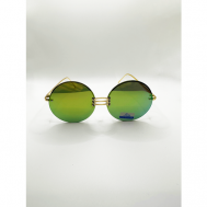 Солнцезащитные очки , круглые, складные, поляризационные, с защитой от УФ, золотой Borastone