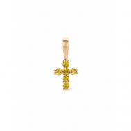 Крест из золота с природными жёлтыми бриллиантами, Кристалл мечты