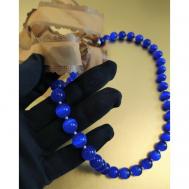Ожерелье BLUES дизайнерское премиум из Кошачьего глаза с Лентой, ручная работа CoolStone