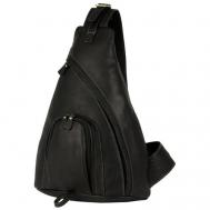 Рюкзак , натуральная кожа, внутренний карман, регулируемый ремень, черный Bufalo