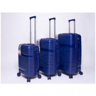 Умный чемодан , 3 шт., 120 л, размер S, синий, голубой Impreza