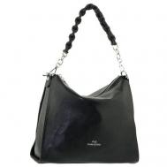 Сумка  торба Polina & Eiterou повседневная, натуральная кожа, внутренний карман, черный Polina & Eiterou (Balina)