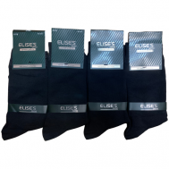 Мужские носки , 4 пары, классические, размер 41-47, черный ELISE'S Secret