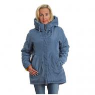 куртка  , демисезон/зима, средней длины, силуэт свободный, ветрозащитная, размер 56, синий MODTEX