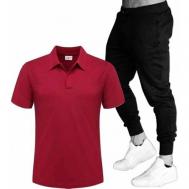 Комплект , брюки, футболка, размер 54, бордовый Нет бренда