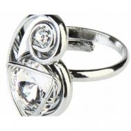 Кольцо , нержавеющая сталь, Swarovski Zirconia, серебряный Malu