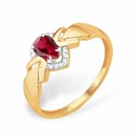 Кольцо Яхонт золото, 585 проба, бриллиант, рубин, размер 17, бесцветный, красный Яхонт Ювелирный