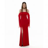 Платье , шифон, вечернее, прямой силуэт, макси, размер XS, красный Sorelle