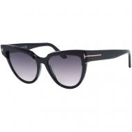 Солнцезащитные очки , кошачий глаз, оправа: пластик, градиентные, с защитой от УФ, для женщин, черный Tom Ford