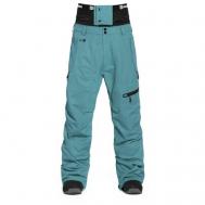 брюки для сноубординга , подкладка, карманы, мембрана, регулировка объема талии, водонепроницаемые, размер M, голубой Horsefeathers