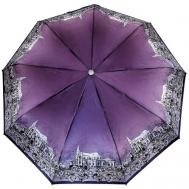 Зонт автомат, 3 сложения, купол 100 см., 9 спиц, система «антиветер», чехол в комплекте, для женщин, фиолетовый Umbrellas