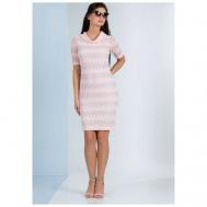 Платье , хлопок, повседневное, полуприлегающее, до колена, подкладка, размер 42, розовый Vito