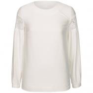 Блуза  , нарядный стиль, прямой силуэт, длинный рукав, однотонная, размер 106, белый Mila Bezgerts