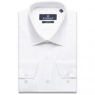 Рубашка , деловой стиль, прилегающий силуэт, классический воротник, длинный рукав, без карманов, размер (54)2XL, белый Poggino