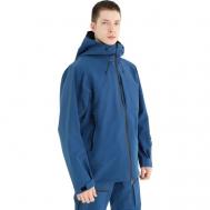 Куртка , средней длины, силуэт прямой, регулируемый капюшон, снегозащитная юбка, внутренние карманы, карманы, карман для ски-пасса, несъемный капюшон, размер 50, синий Stayer