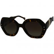 Солнцезащитные очки , бабочка, оправа: пластик, градиентные, для женщин, черный Carolina Herrera