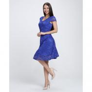 Платье прилегающее, до колена, подкладка, размер 48, голубой Yimixiu