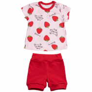 Комплект одежды   детский, футболка и шорты, пояс на резинке, размер 52-80, красный Совенок Дона