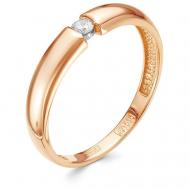 Кольцо помолвочное , красное золото, 585 проба, родирование, бриллиант, размер 16, бесцветный Vesna jewelry