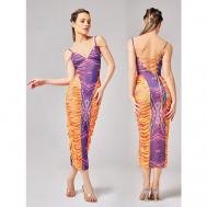 Платье , вечернее, макси, размер 40, 42, 44, фиолетовый, оранжевый ALZA