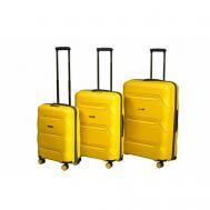 Комплект чемоданов  Miami, 3 шт., пластик, полипропилен, 127 л, размер S/M/L, желтый L'Case