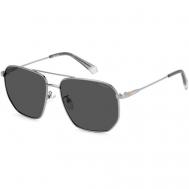 Солнцезащитные очки , авиаторы, оправа: металл, поляризационные, серебряный Polaroid