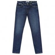 Джинсы зауженные , полуприлегающий силуэт, низкая посадка, размер 33/34, синий Pepe Jeans