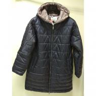 Пальто  , демисезон/зима, силуэт прямой, средней длины, размер 46, синий Franco Vello