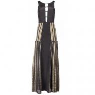 Платье , натуральный шелк, вечернее, макси, размер 42, черный Zeus+Dione